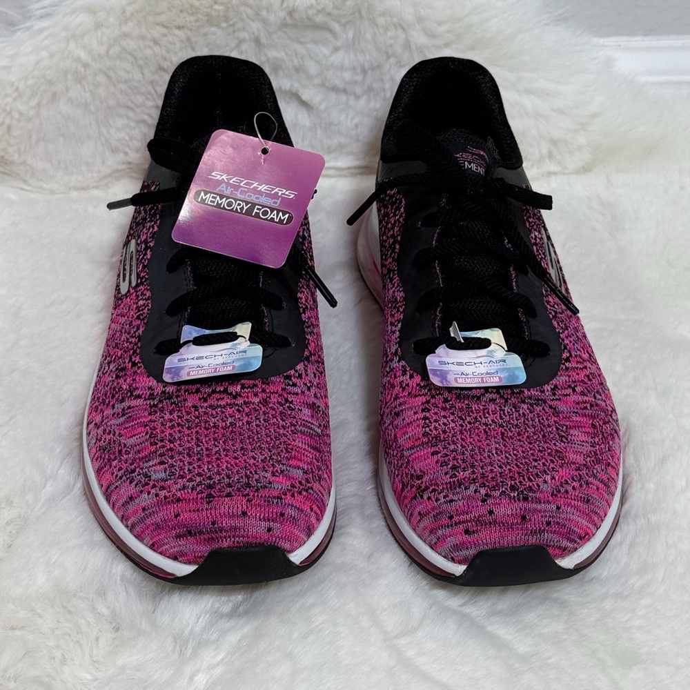 Skechers Skech-Air Air Cooled Memory Foam Shoes Black Pink Sneakers, Size 9.5 - Picture 3 of 10